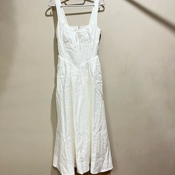 Reformation Balia Linen Dress - White - Picture 3 of 6